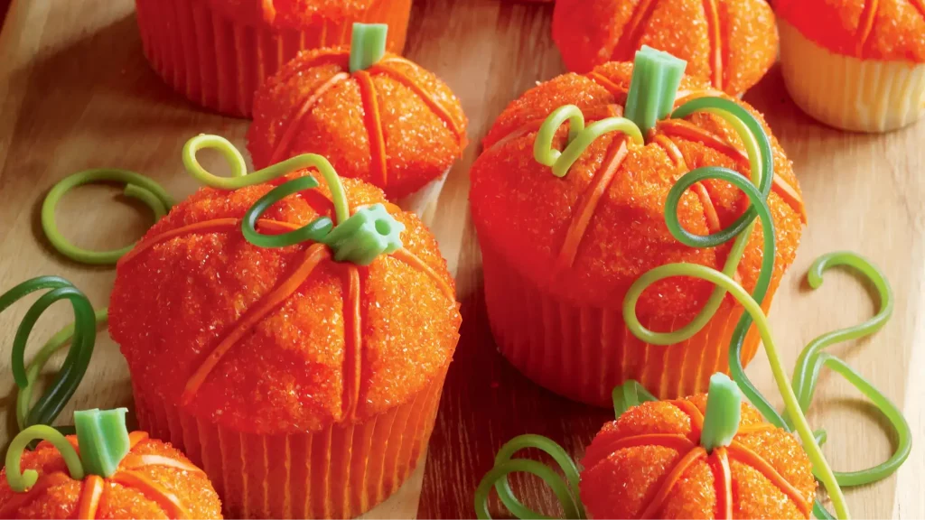 Pumpkin shaped cupcakes