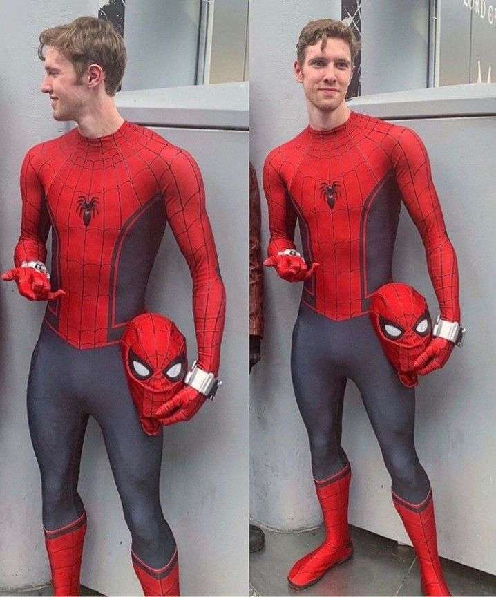 Man cosplaying Spiderman