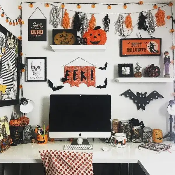 Aesthetic Halloween desk decoration