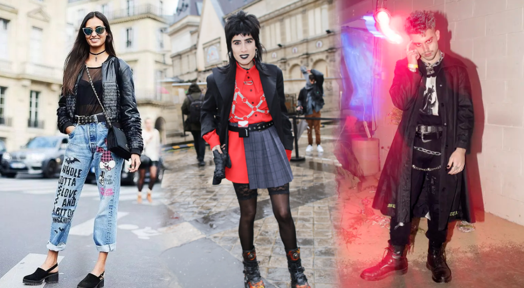 People showing off badass Halloween-themed streetstyle outfits