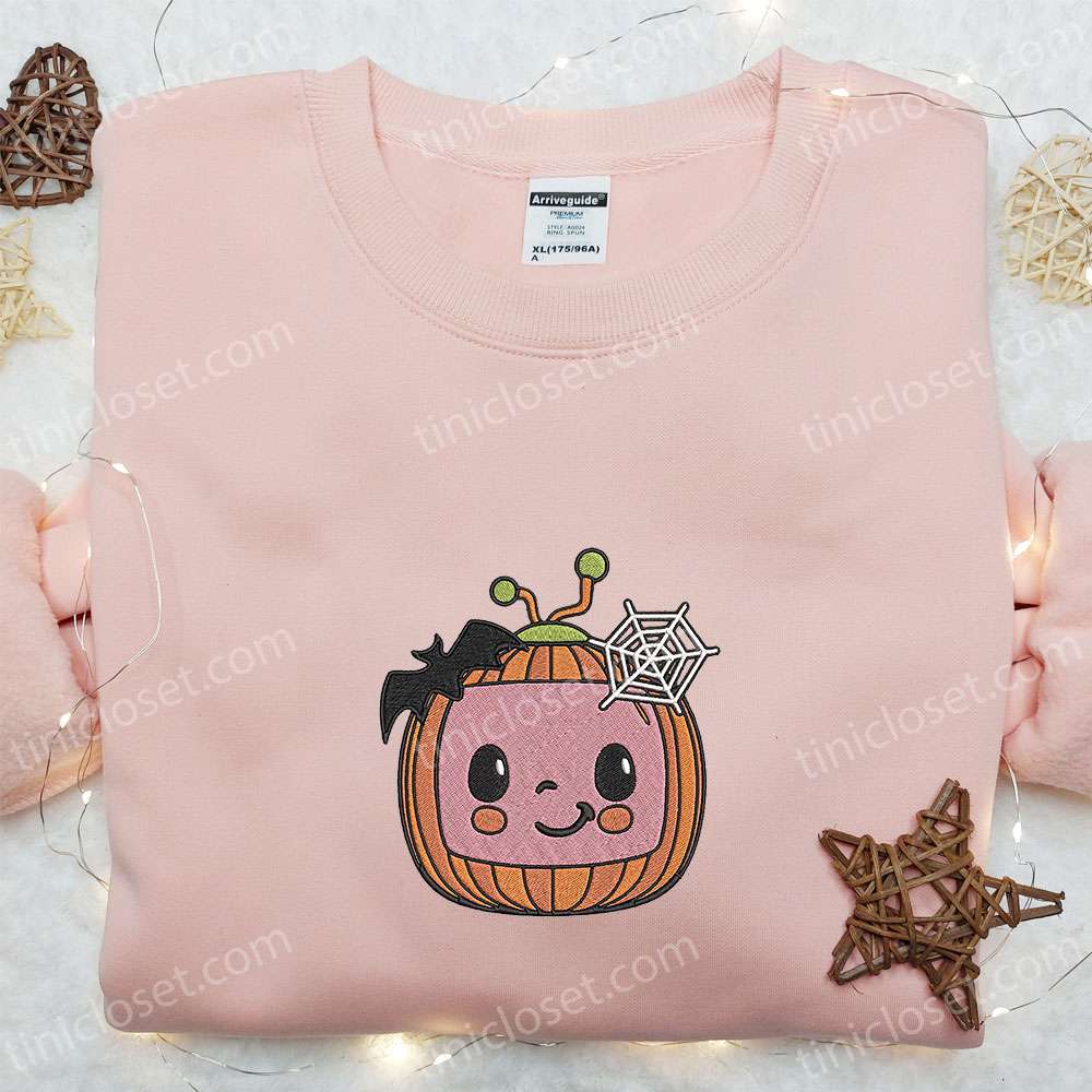 Halloween Cocomelon Pumpkin Embroidered Hoodie, Cute Halloween Embroidered Sweatshirt, Funny Halloween Embroidered T-shirt