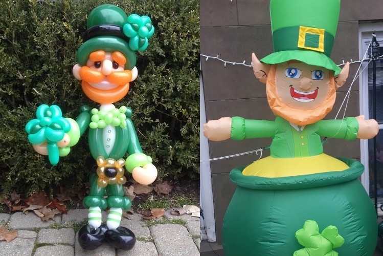 Leprechaun balloons and inflatable Leprechauns are popular Saint Patrick's Day decor items