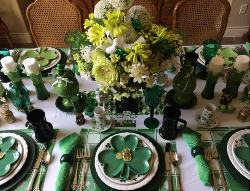 A set of Saint Patrick's Day themed dinnerware - practical yet still elegant