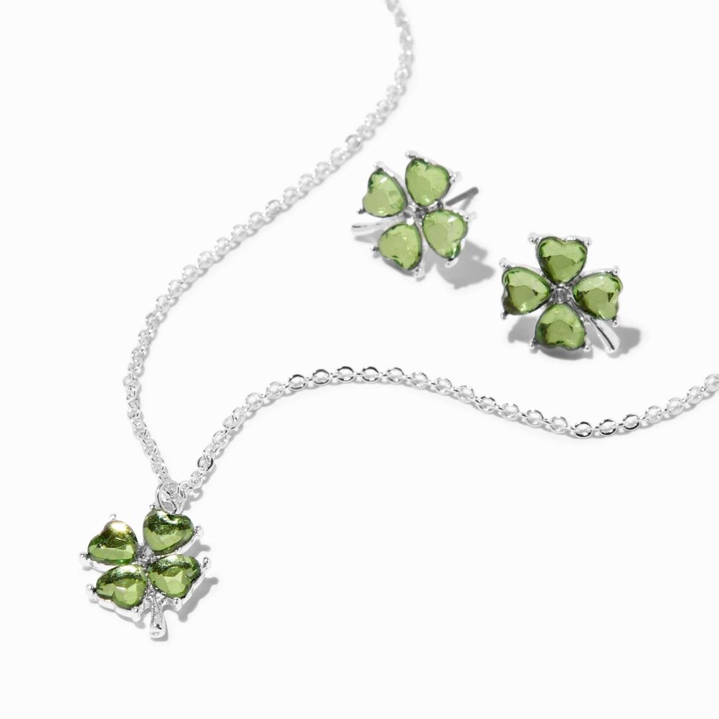 Shamrock necklace and earrings are likely the best St. Patrick's Day accessories gift choice