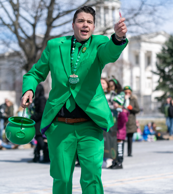 Man wearing a nice leprechaun inspired outfit